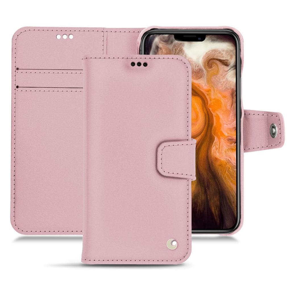 Noreve Housse cuir portefeuille (Apple iPhone 11 Pro Max), Coque pour téléphone portable, Rose