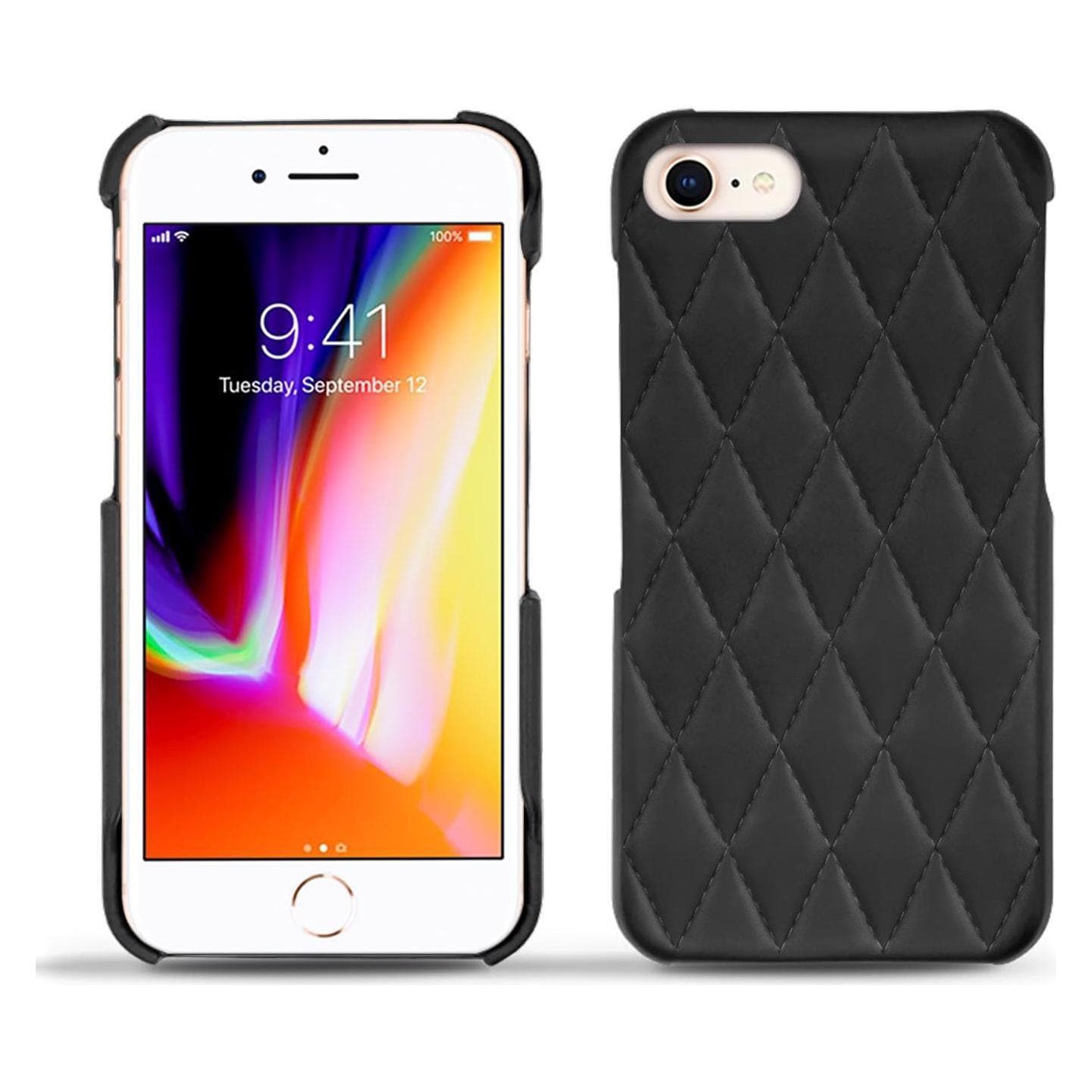 Noreve Housse cuir (Apple iPhone 8), Coque pour téléphone portable, Noir