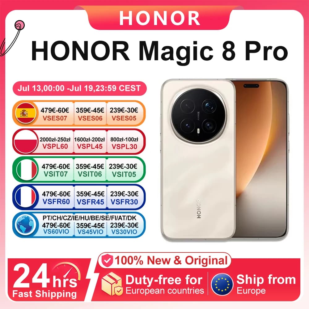 Version Globale HONOR Magic 8 Pro 5G Smartphone 12+512GB Snapdragon 8 Elite Gen 5 Écran OLED 6.71'' 120Hz Caméras IA 200MP Charge Super Rapide 100W