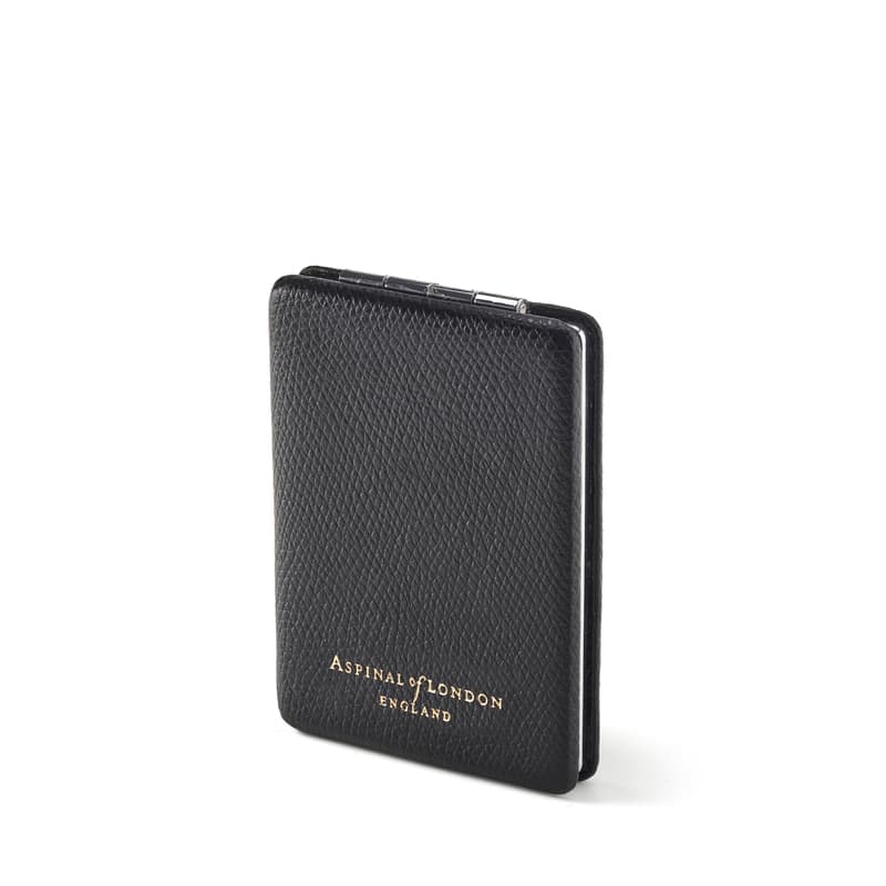 Aspinal of London Handbag Mirror in Black Soft Saffiano