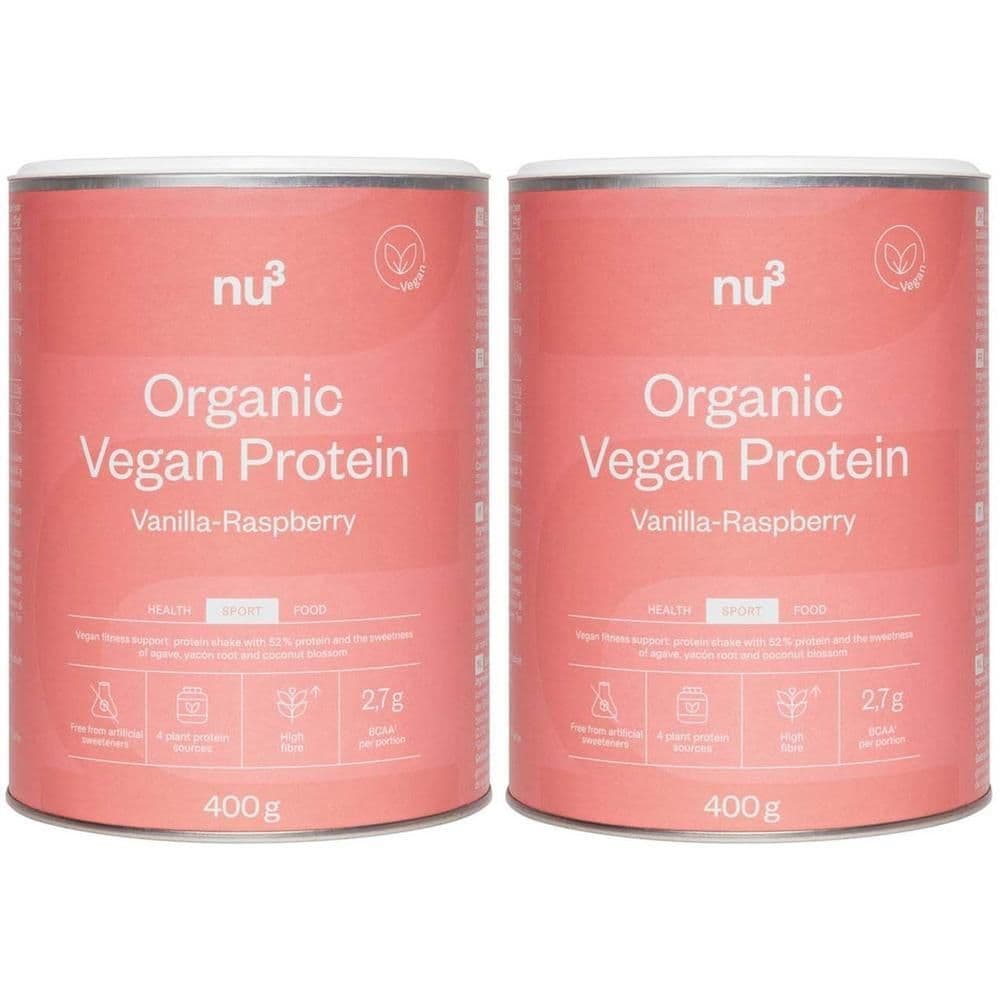 nu3 Bio Vegan Protein Shake Vanille-Framboise Poudre 2x400 g