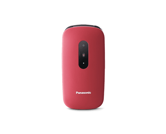 KX-TU446EXR - Téléphone pour seniors au design à clapet, convivial, écran facile à lire, rouge