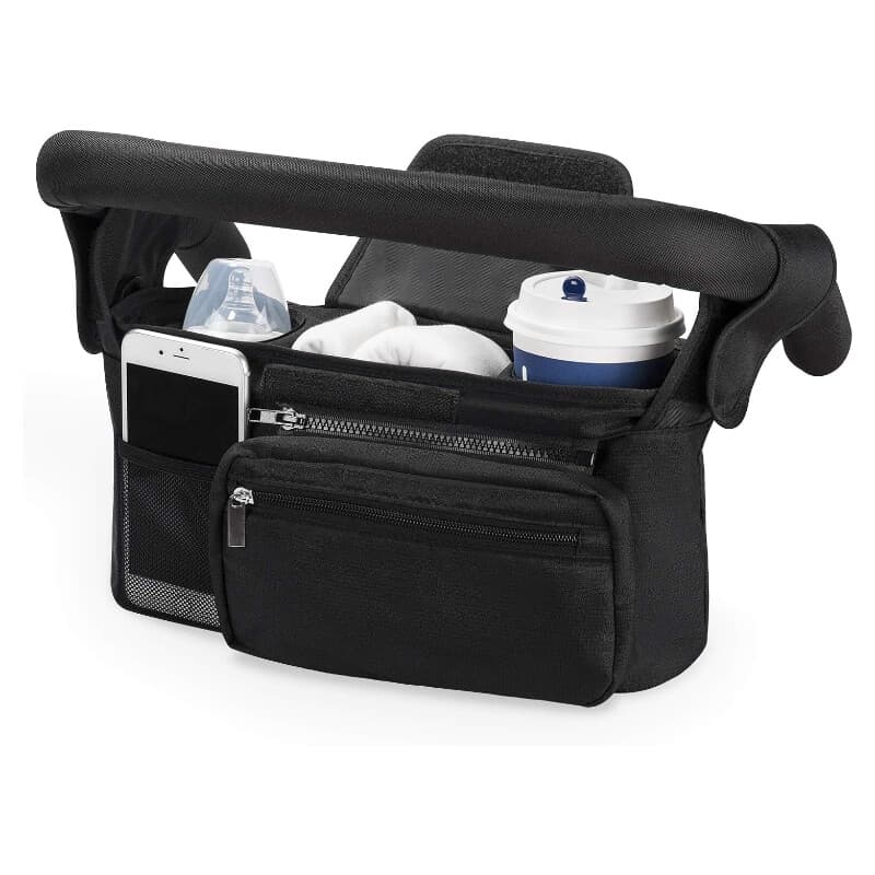 MOMCOZY Organisateur universel de poussette avec bandoulière réglable - Noir