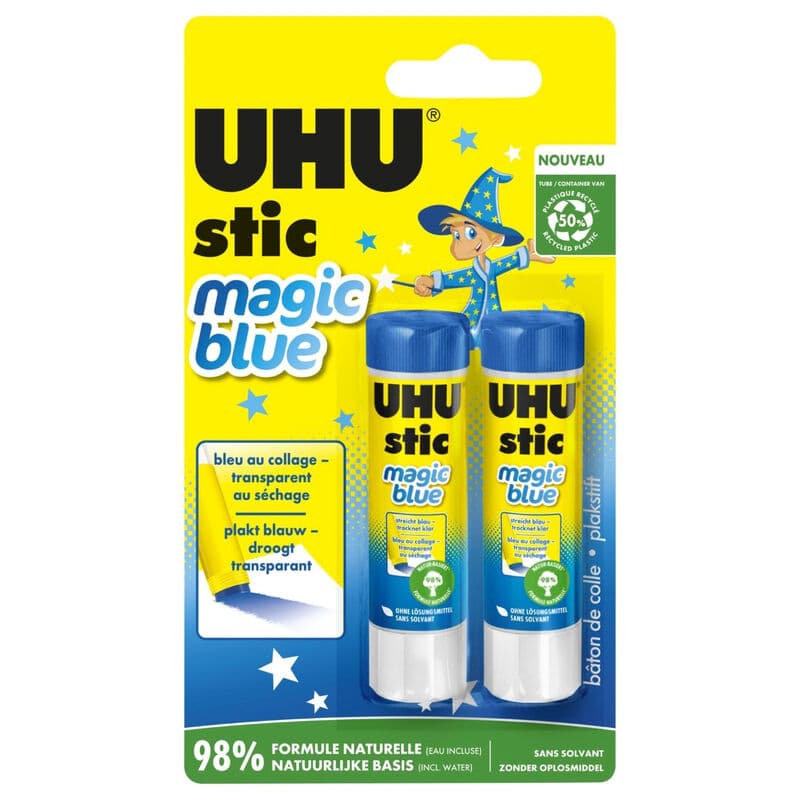 UHU STIC MAGIC BLEU 8,2g x2