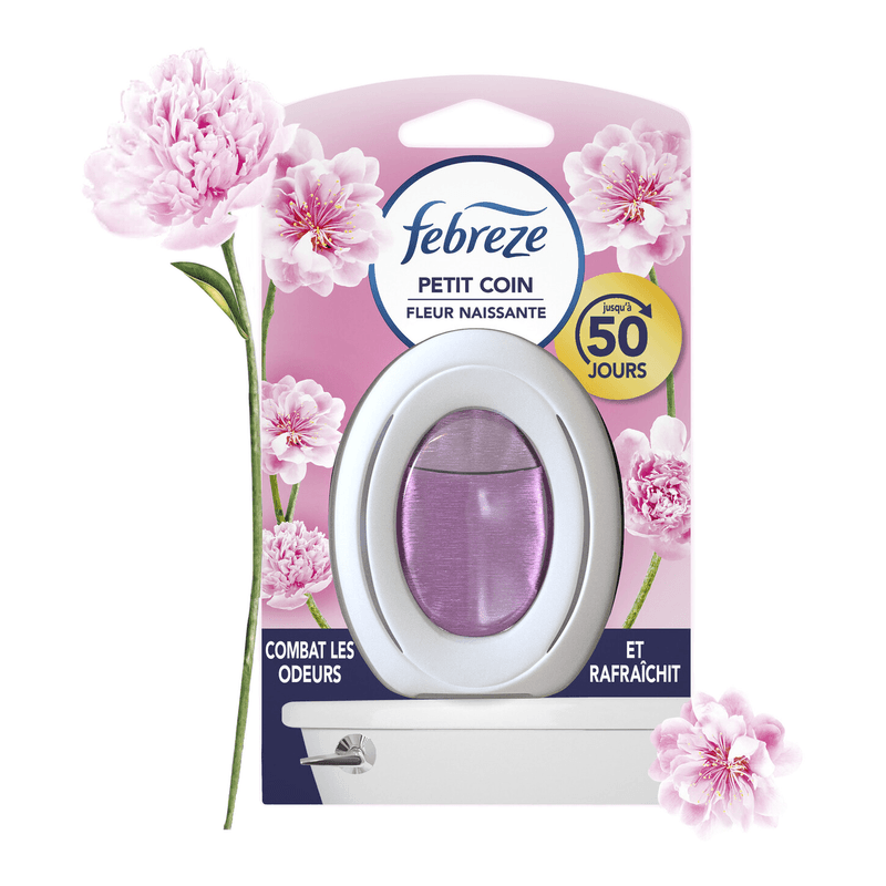 Febreze Petit Coin, Désodorisant WC En Continu 7.5ml, Parfum Fleur Naissante, Combat Les Odeurs, Fraîcheur Jusqu'à 50 Jours