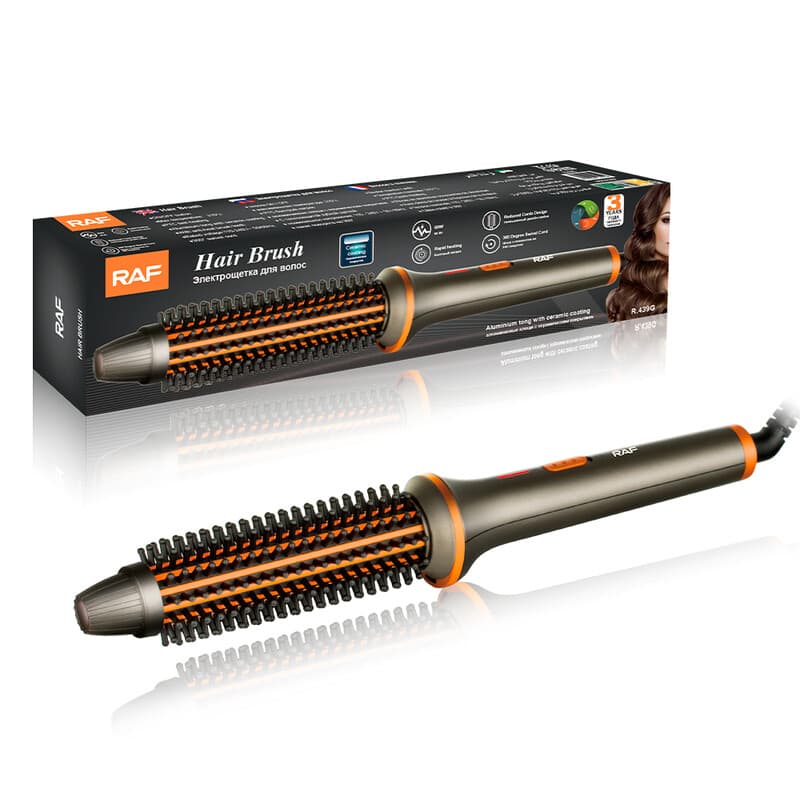 RAF Brosse crêpe 2-en-1 60 W, chauffe rapide PTC, revêtement céramique, pour femmes, coiffage quotidien à la maison