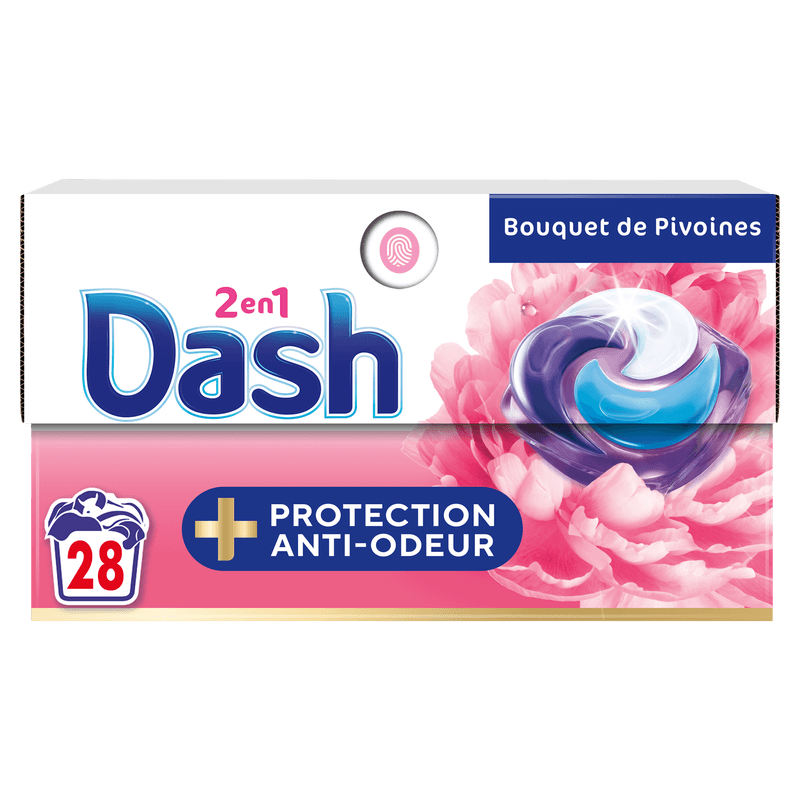 DASH tablettes 2-en-1 bouquet de pivoines, 28 doses