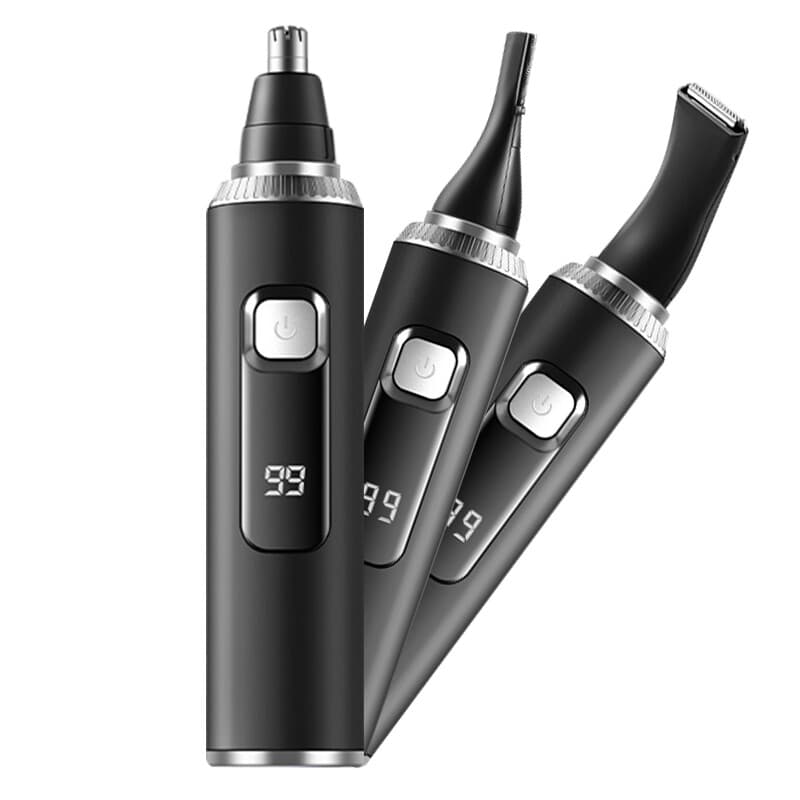 Sparoma Tondeuse Oreilles & Nez 3-en-1 – Écran LED | Moteur Haute Vitesse 8500 tr/min | Étanchéité IPX7 | Recharge Type-C, avec embouts