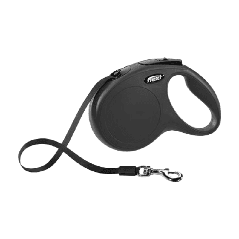 Flexi Laisse rétractable Classique noire - M - 5 m