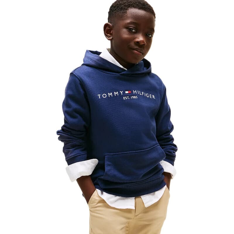 Tommy Hilfiger Essential sweat à capuche enfant unisexe, bleu marine - taille 16