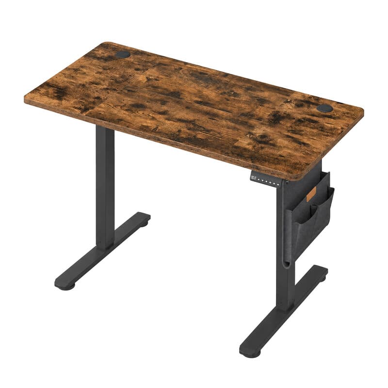 Ochama Bureau électrique réglable en hauteur brun rustique avec 4 mémoires de hauteur - 120 x 60 cm