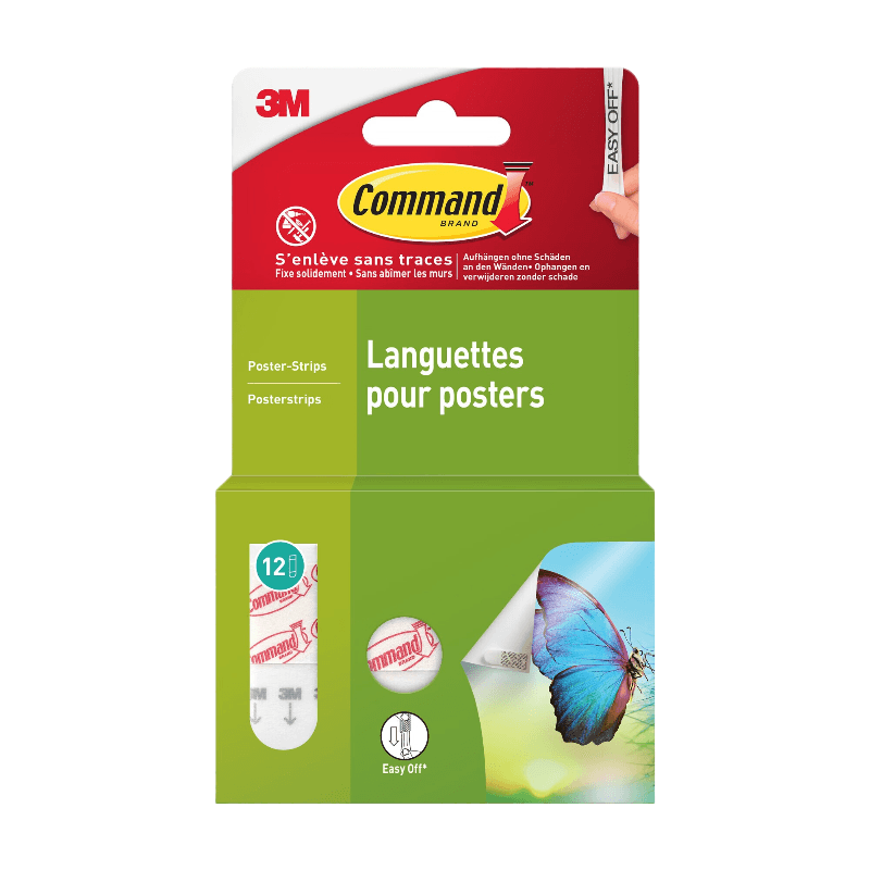 Command Bandes adhésives amovibles pour affiches - blanches - modèle petit