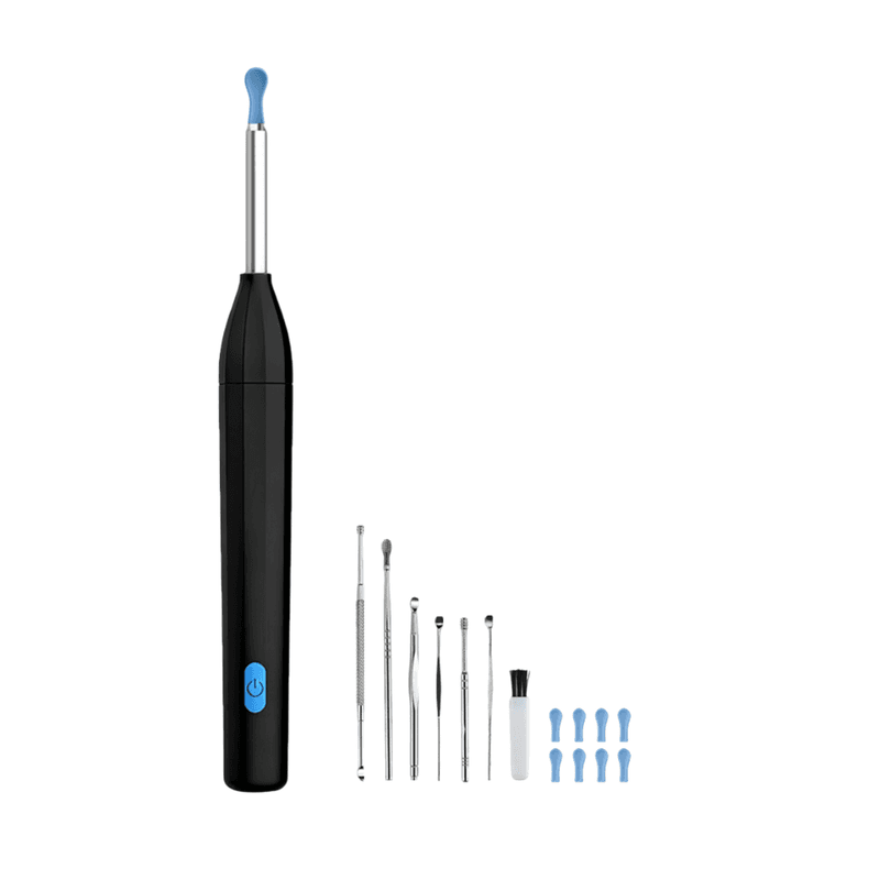 Sunluxy P2 Caméra d'extraction de cérumen, 5MP, 6 lampes LED, compatible avec Android et iOS - Noir