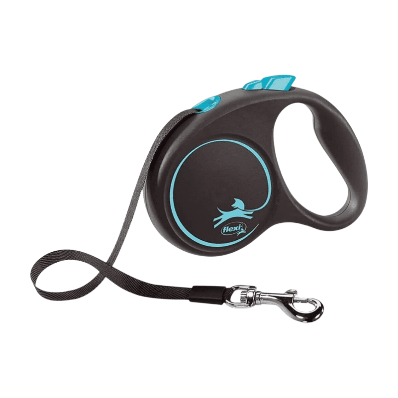 Flexi laisse rétractable design bleu/noir - S - 5 m
