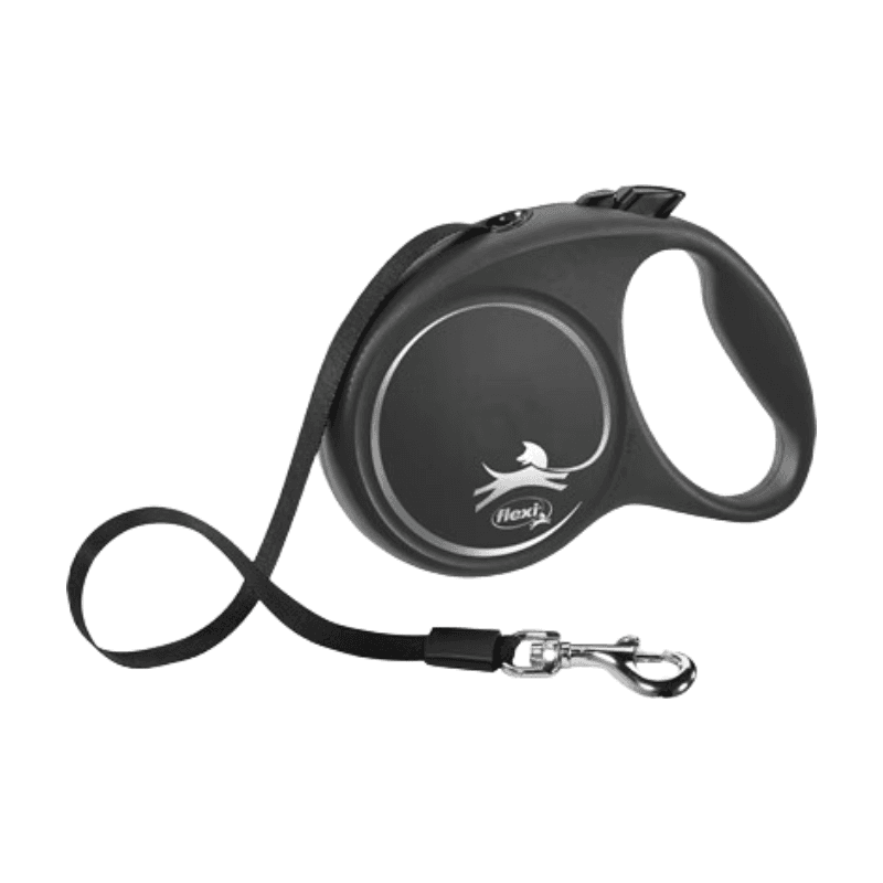 Flexi Laisse rétractable Design Tape noir L - 5 m