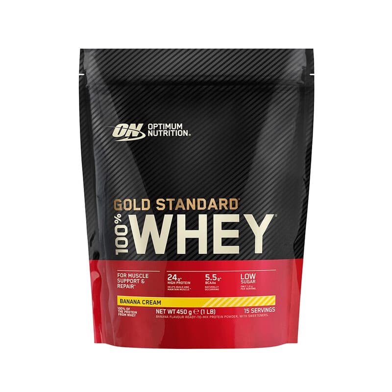 Optimum Nutrition Gold Standard 100% Whey Protein, saveur crème de banane 450 g (15 portions)