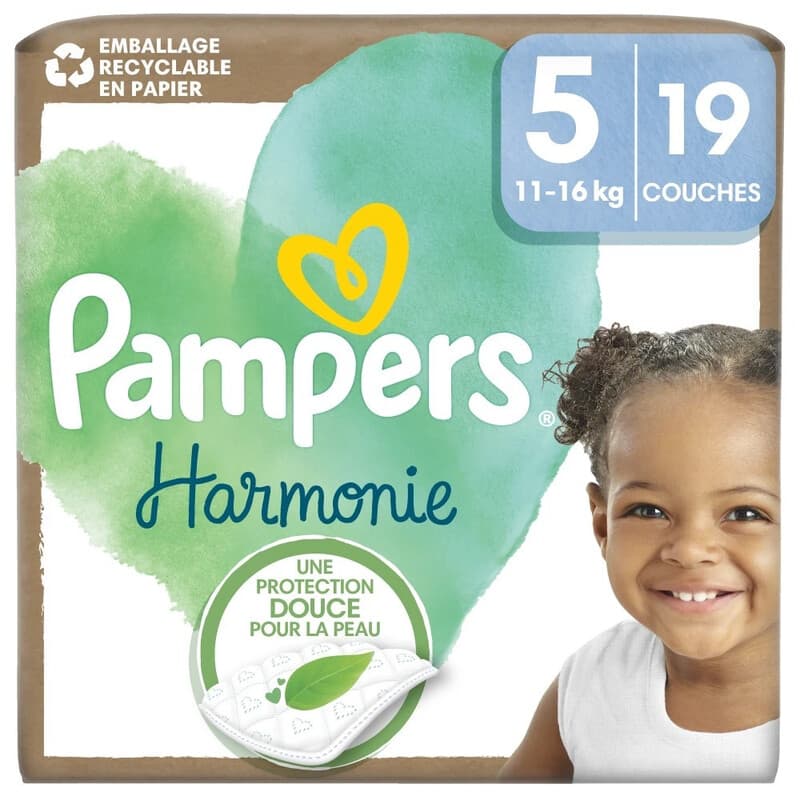 PAMPERS Harmonie Couches pour bébé Taille 5 (11–16 kg) - 19 couches