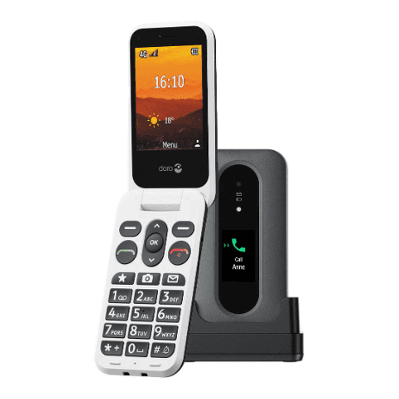 Doro Leva L30 Téléphone pliant 4G pour seniors - Blanc