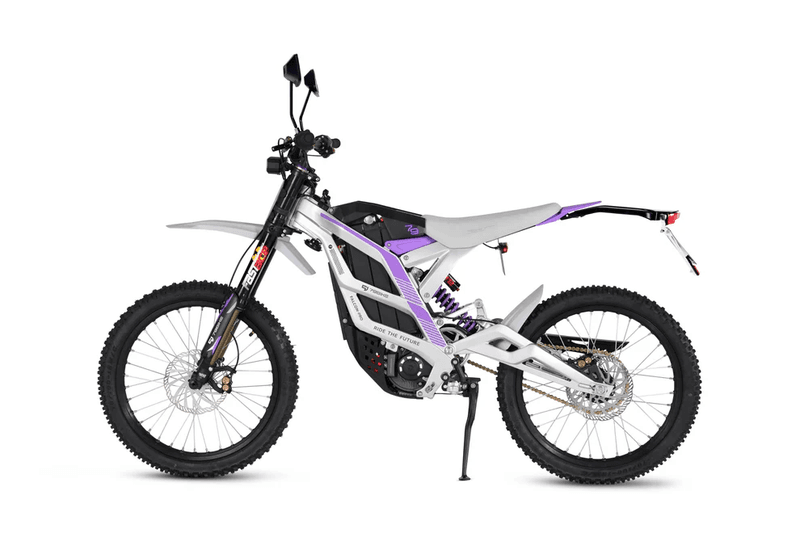 Moto électrique de terre - Carrosserie argentée + autocollant violette