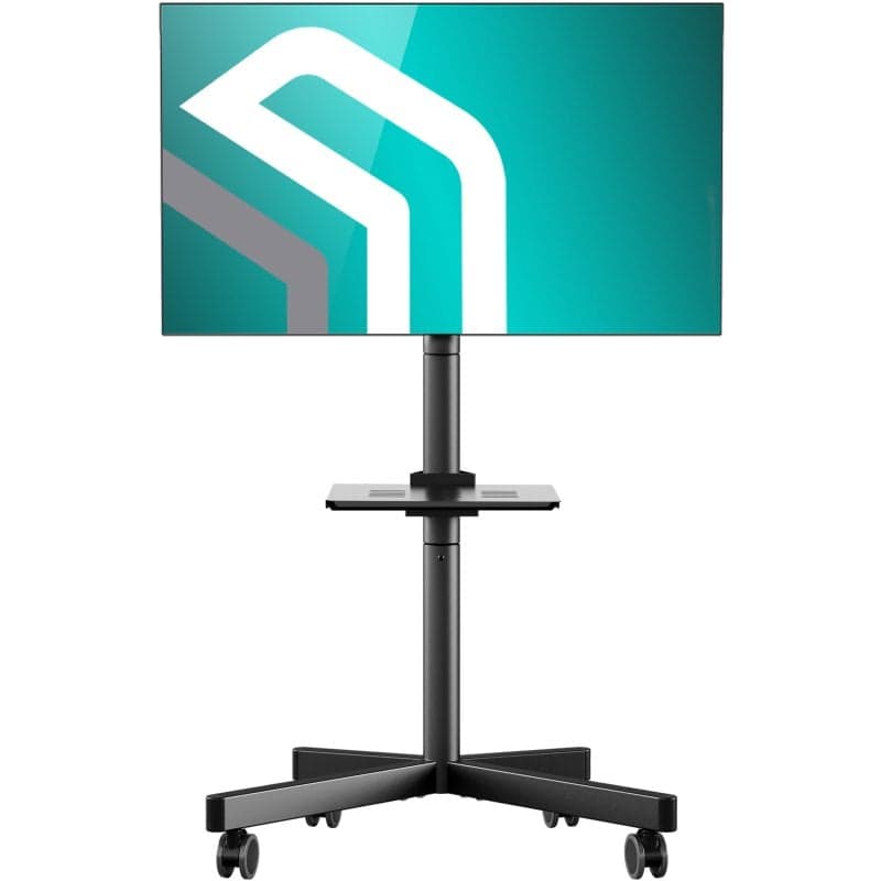 Onkron Meuble TV à roulettes pour écrans 23" - 60" jusqu'à 40 Kg Vesa 400x400 - Support TV Universel Meuble TV / Meuble TV au Sol Noir Ts1137-b