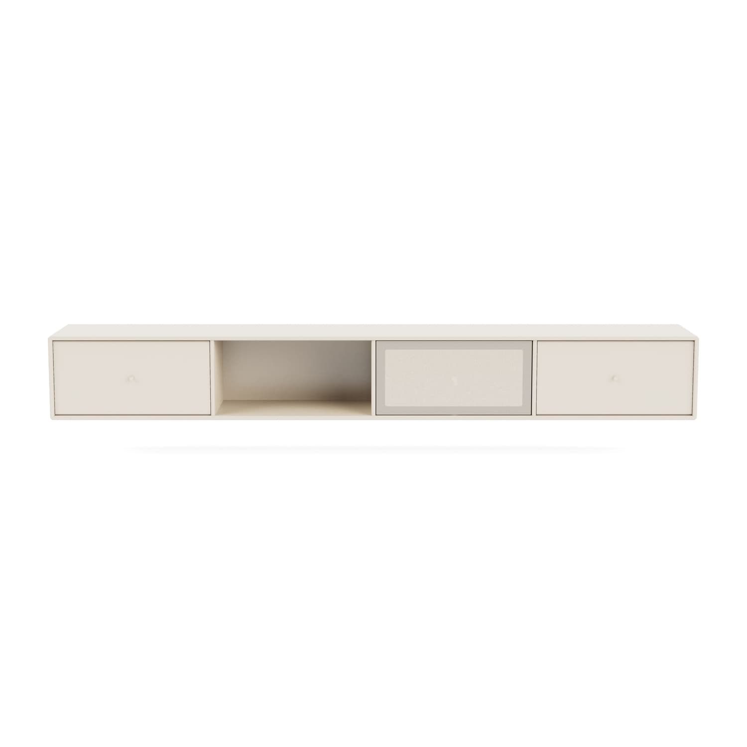 MONTANA - Meuble TV suspendu Meuble TV - Blanc - Acier perforé - Designer Peter J. Lassen