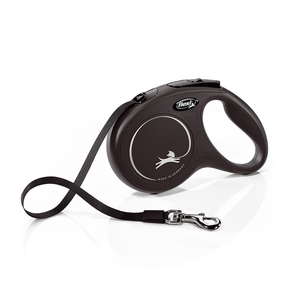 flexi Classic laisse à sangle noir, 5m taille M : jusqu'à 25kg de chien