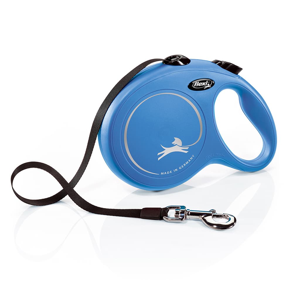 flexi New Classic L 8m Laisse bleue avec sangle pour chien - Laisse pour chien