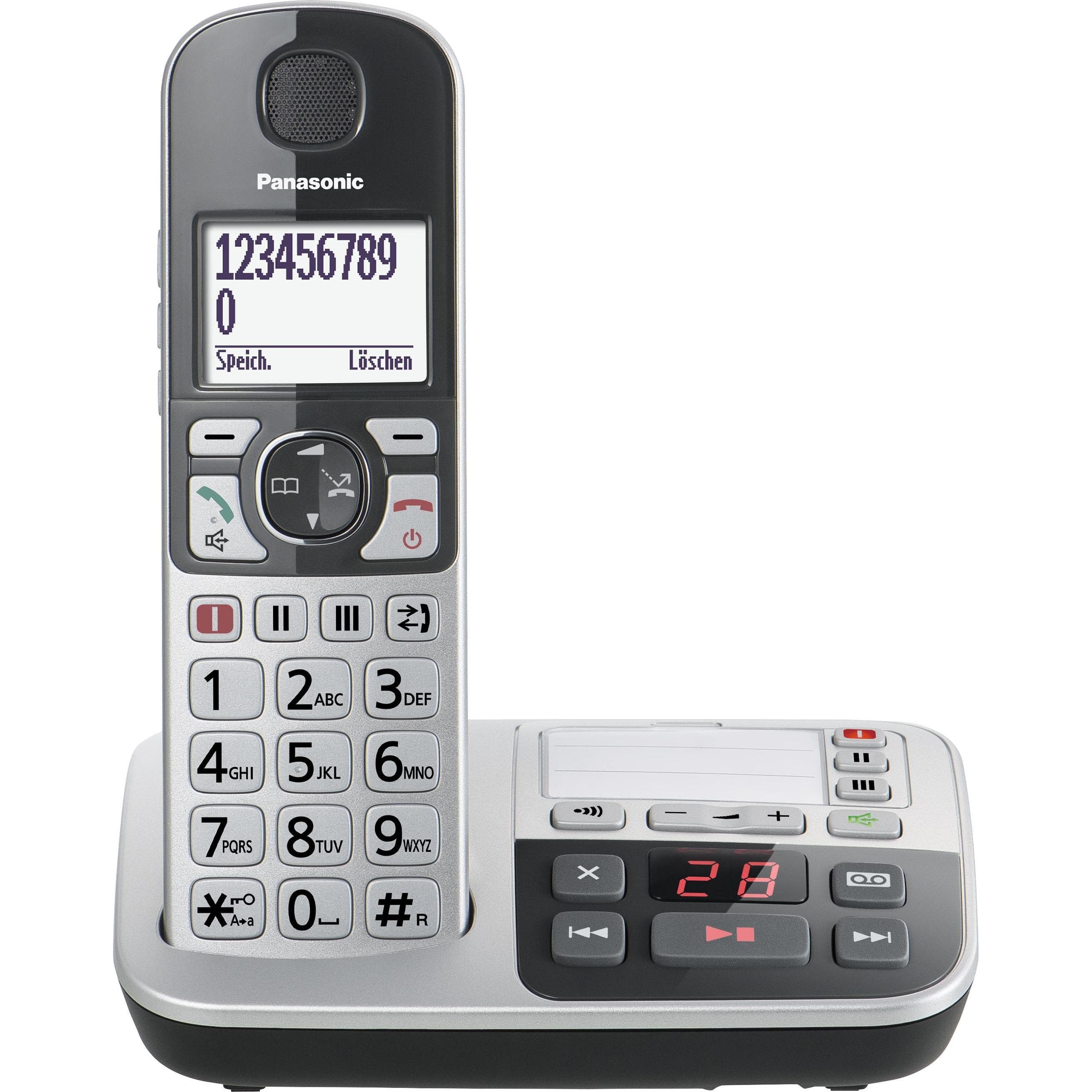 Panasonic KX-TGE520GS, Téléphone, Noir, Argent