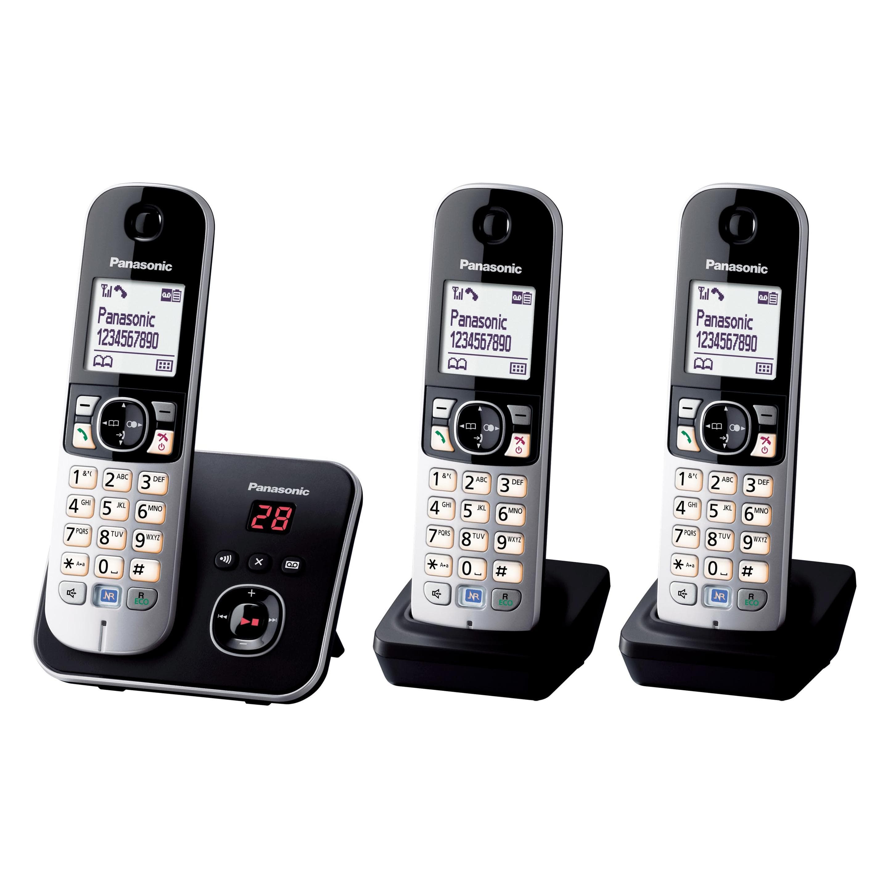 Panasonic KX-TG6823, Téléphone, Noir, Argent