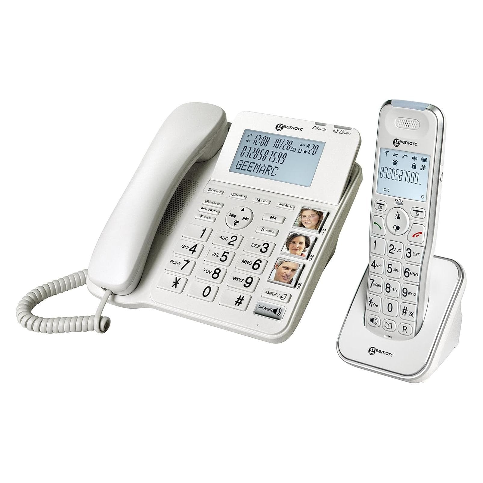 Geemarc AmpliDECT Combi 295 Téléphone pour malentendants avec répondeur, Téléphone