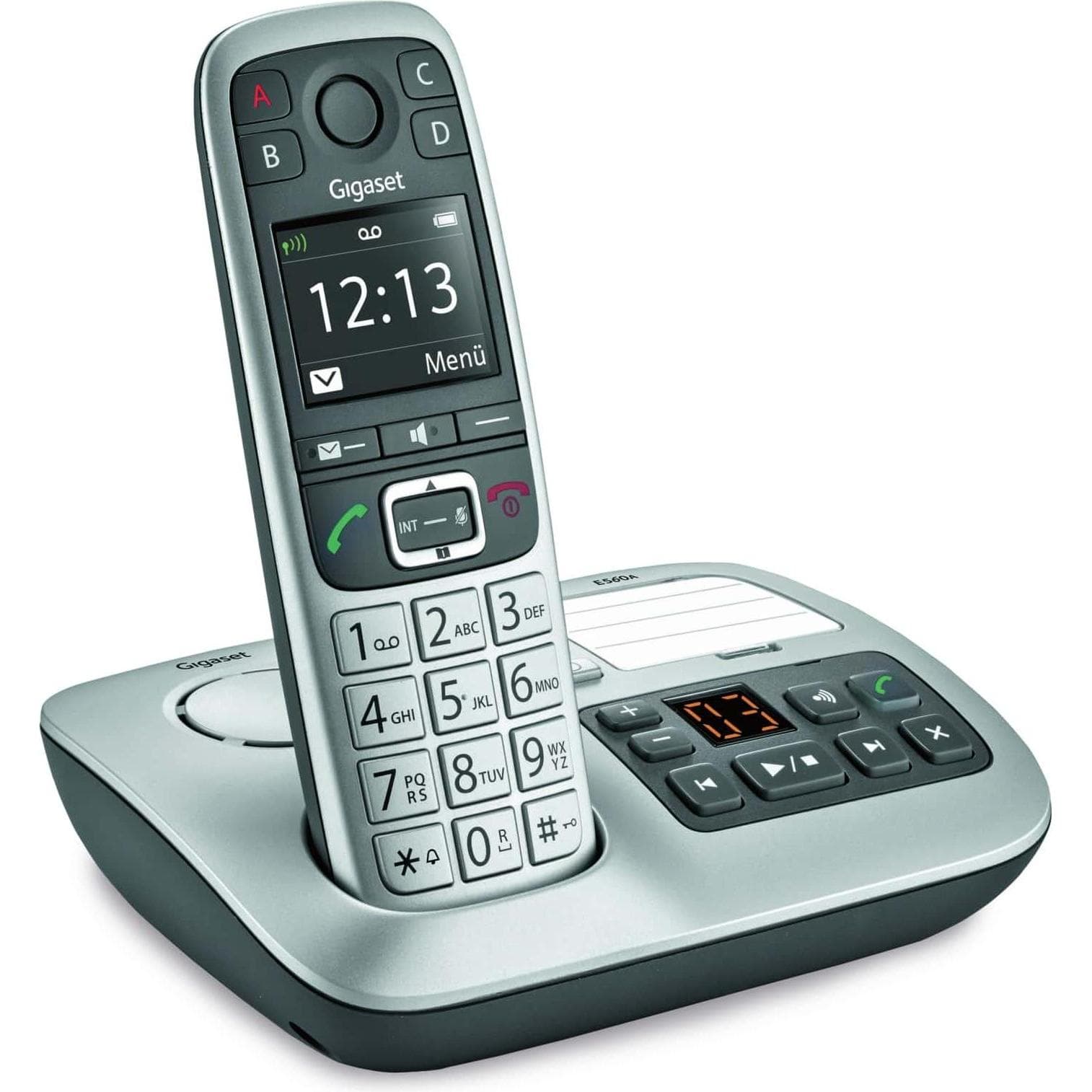 Gigaset E560A (version DE), Téléphone, Noir, Argent