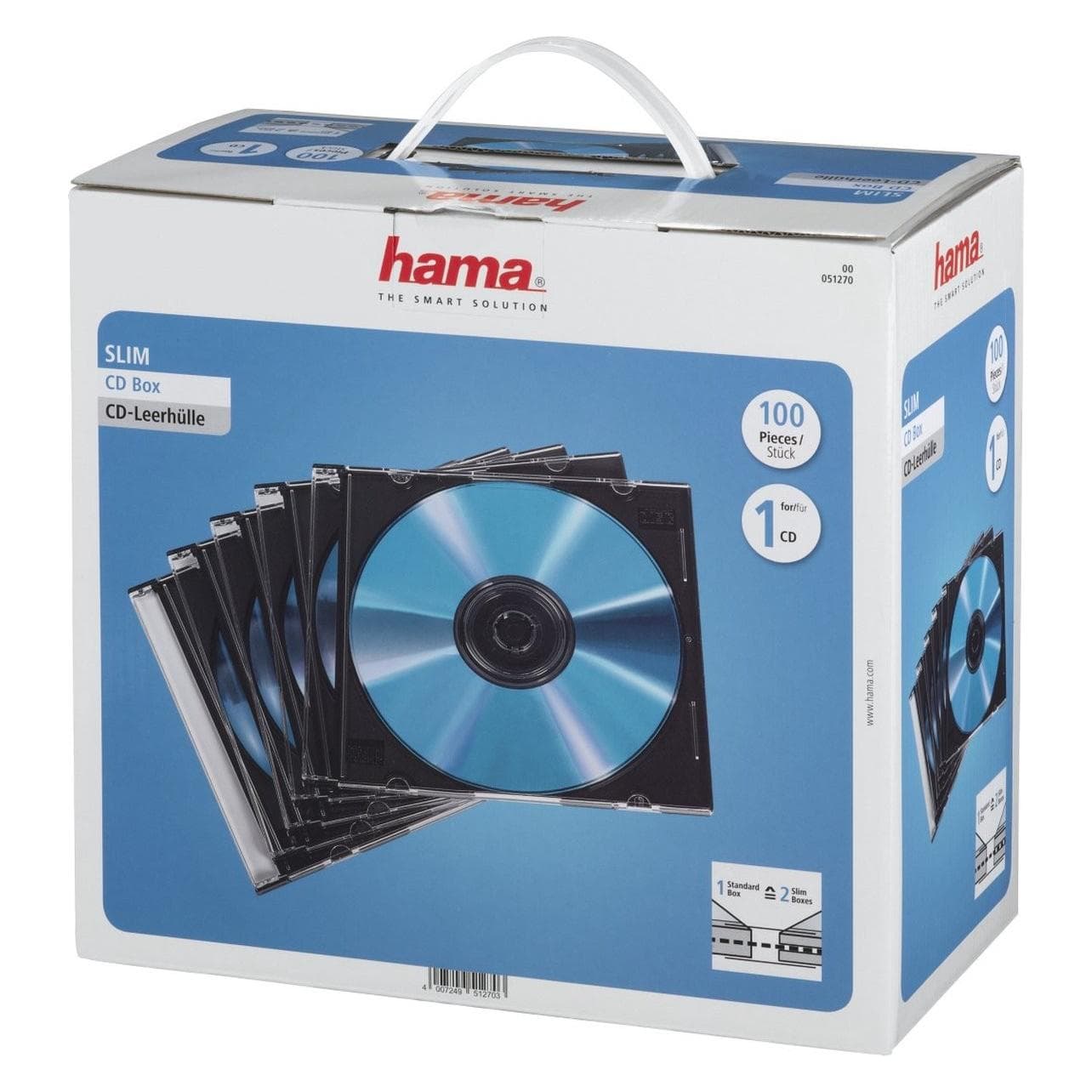 Hama 1x100 CD Pochette vierge Slimpack, CD + DVD : accessoires