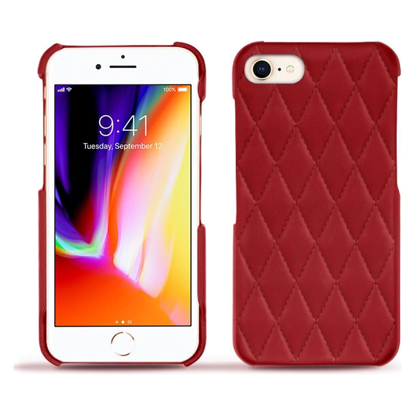 Noreve Housse cuir (Apple iPhone 8), Coque pour téléphone portable, Rouge