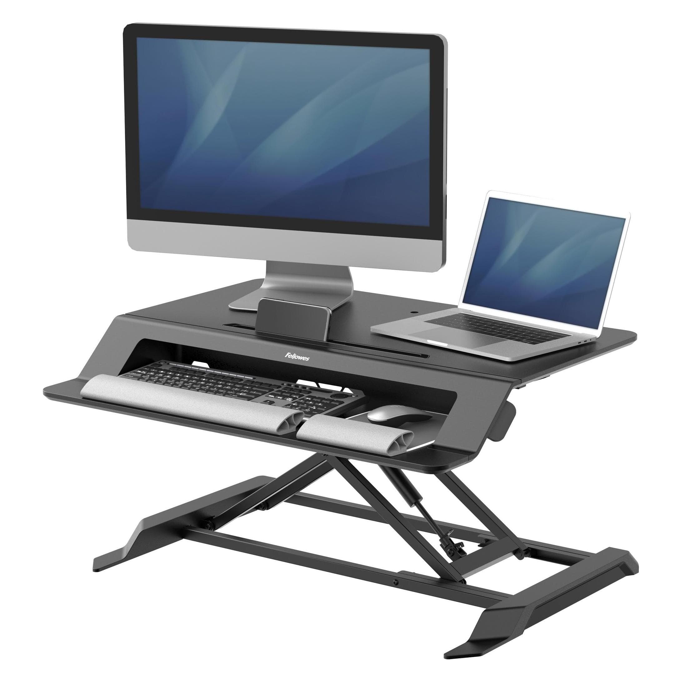 Fellowes Station de travail Lotus LT Sit-stand, Réhausseur pour moniteur, Noir