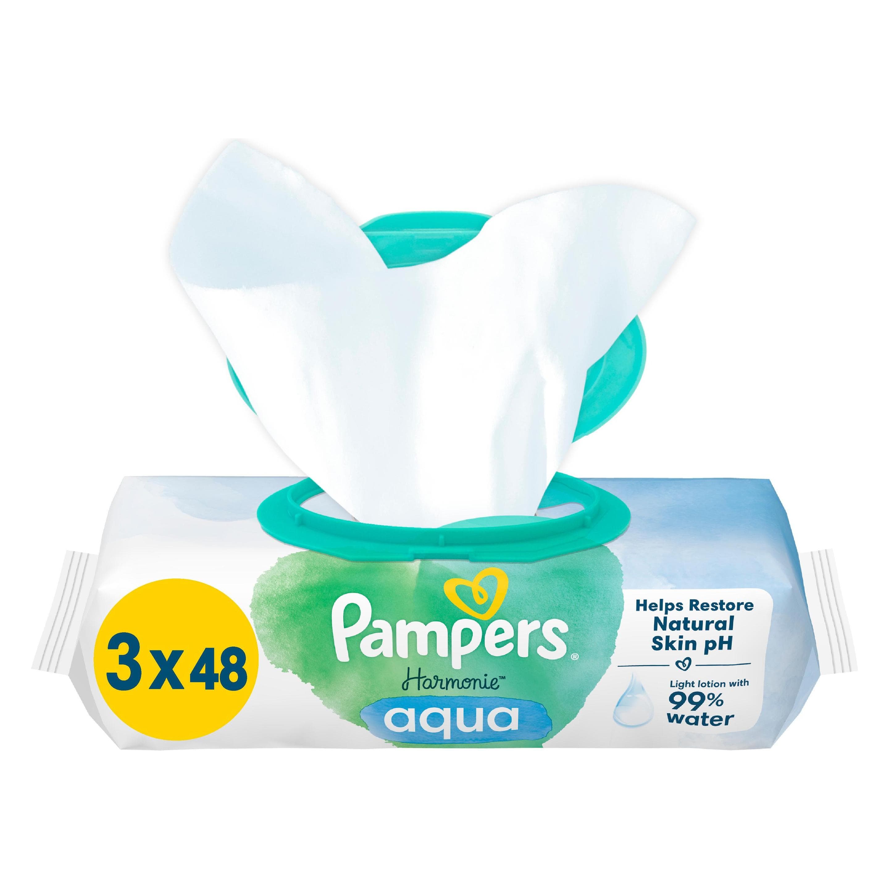 Pampers Aqua Harmonie 144 Lingettes Pour Bébé (3 x 48 pcs)