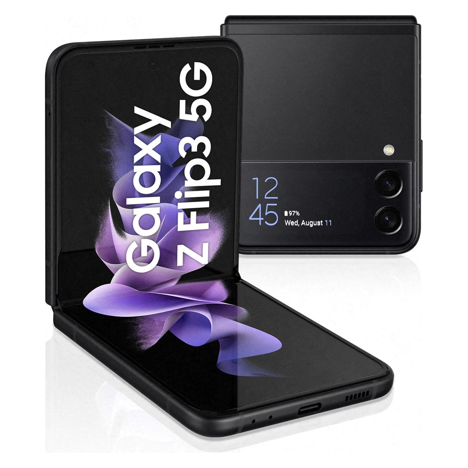 Samsung Galaxy Z Flip3 5G UE (128 Go, Phantom Black, 6.70", SIM + eSIM, 5G), Téléphone portable, Noir