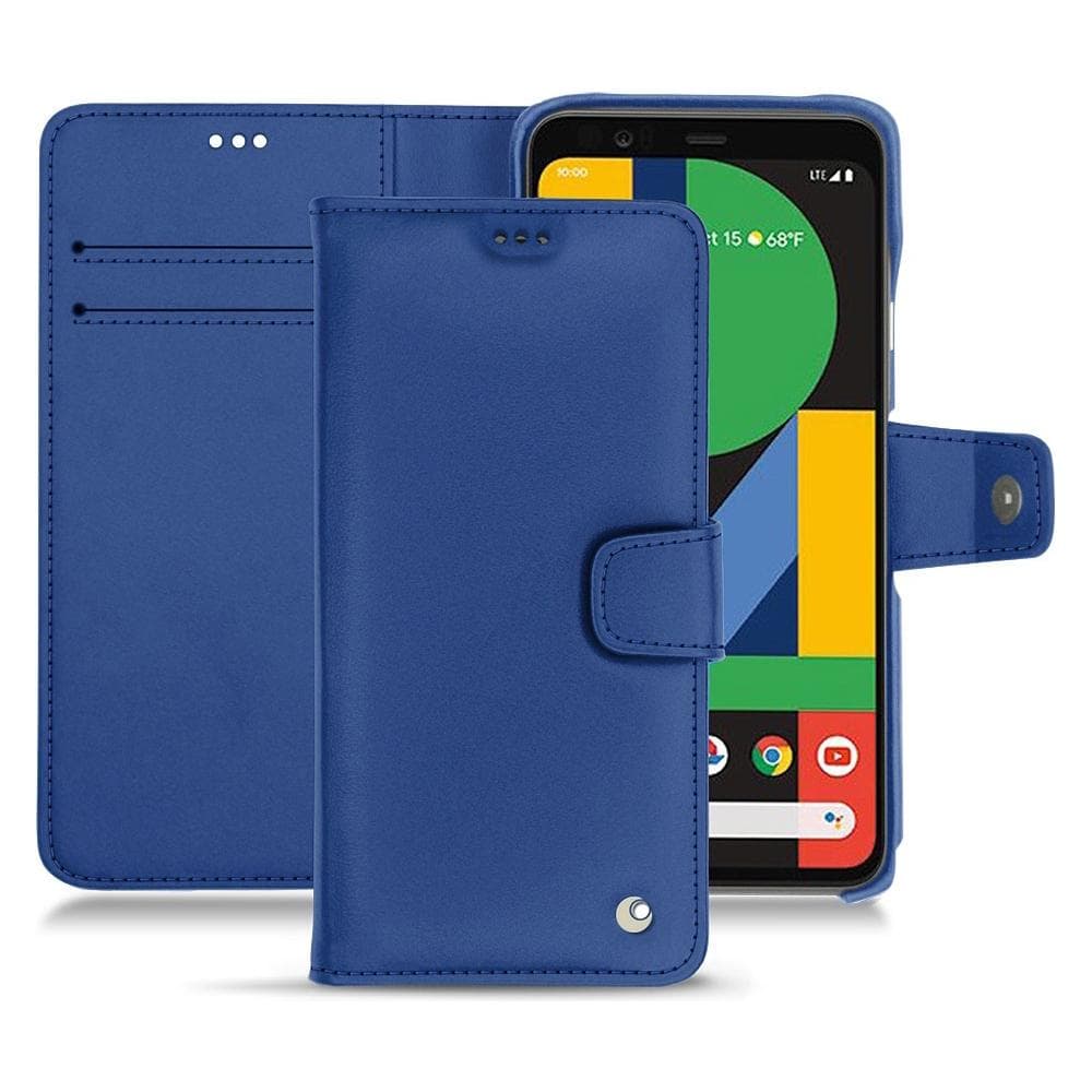 Noreve Housse cuir portefeuille (Google Pixel 5), Coque pour téléphone portable, Bleu
