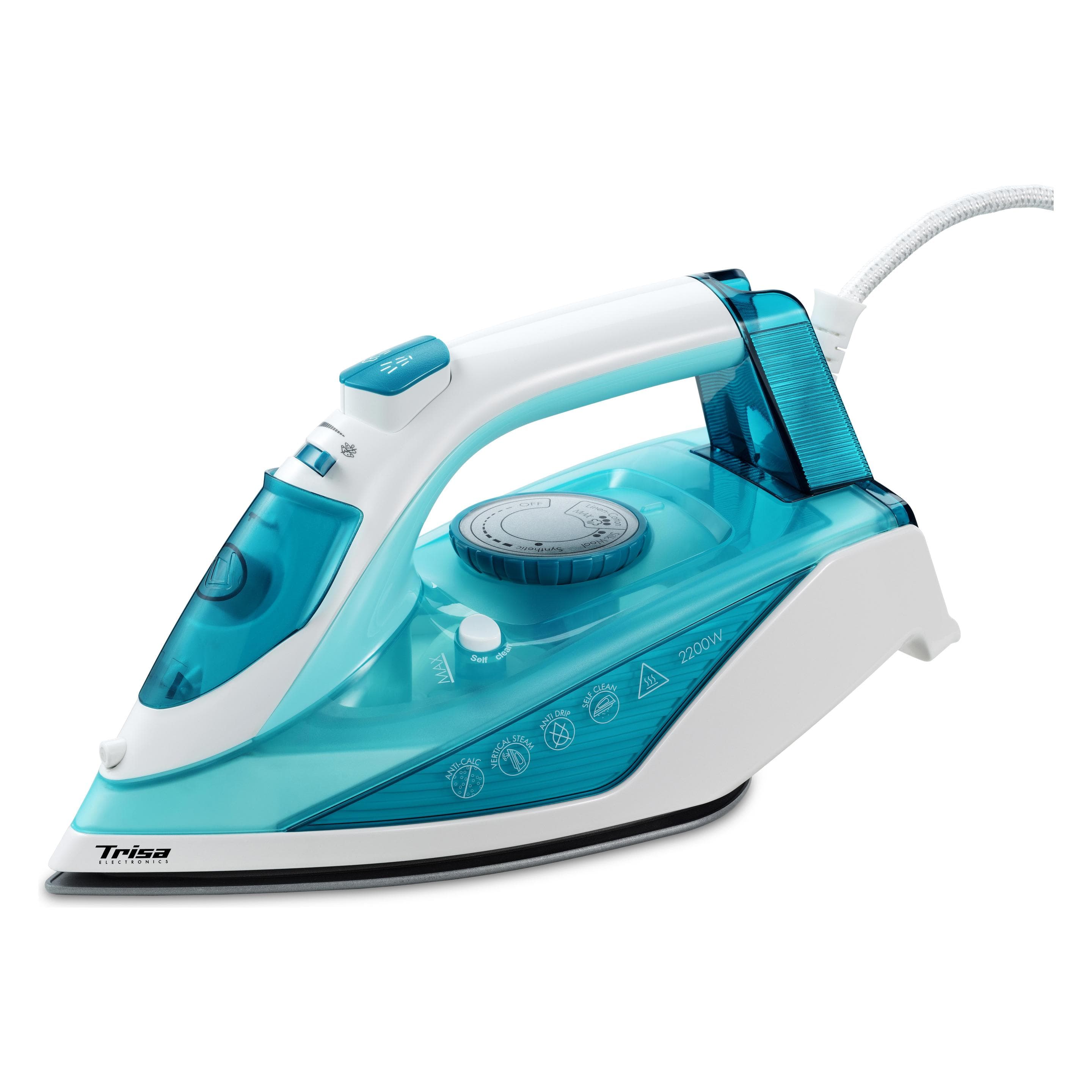 Trisa Comfort Steam i5714, Fer à repasser, Blanc, Bleu