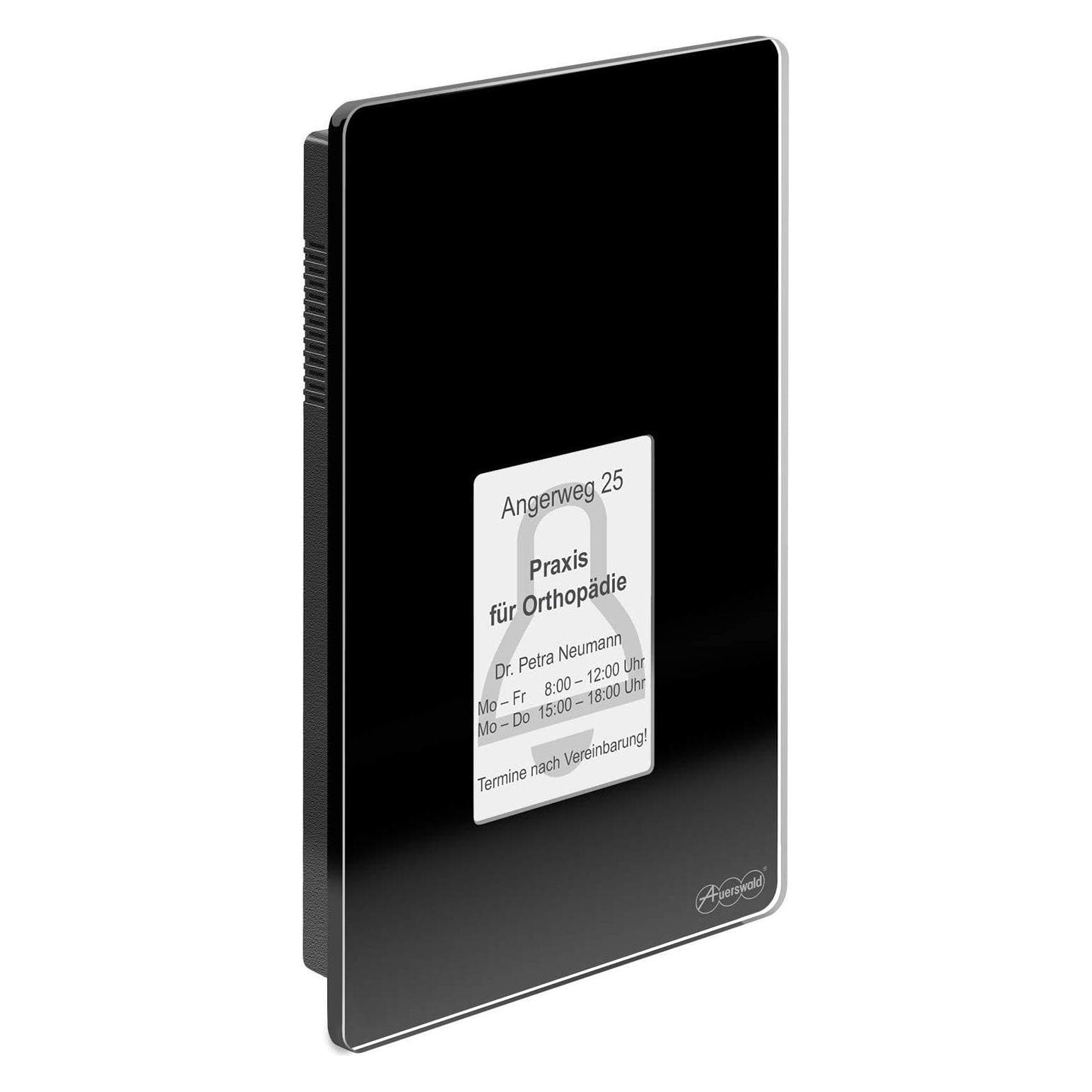 Auerswald, Sonnette + interphone, TFS-Dialog 400 Système d'interphonie noir pour interfaces a/b avec façade en verre élégante (Filaire)