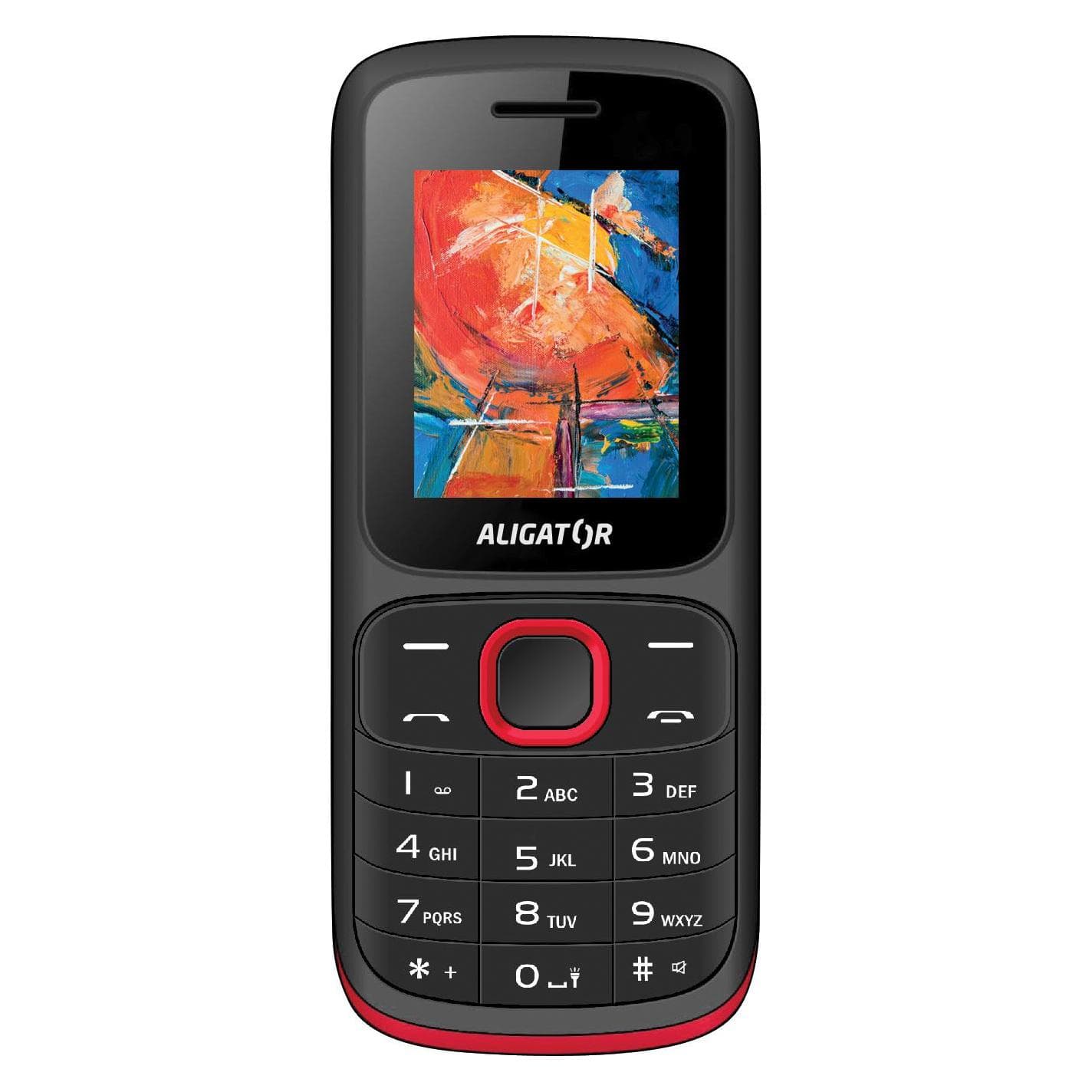 Aligator D210 (1.8") Black, Red Senior phone (1.80", 2 Mpx), Téléphone portable à touches, Rouge, Noir