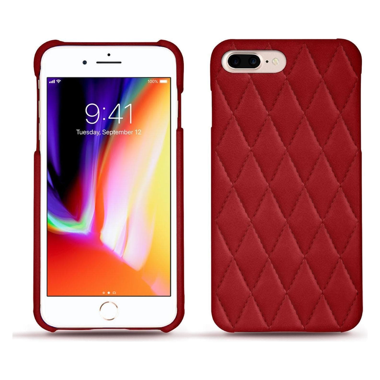 Noreve Housse cuir (Apple iPhone 8 Plus), Coque pour téléphone portable, Rouge