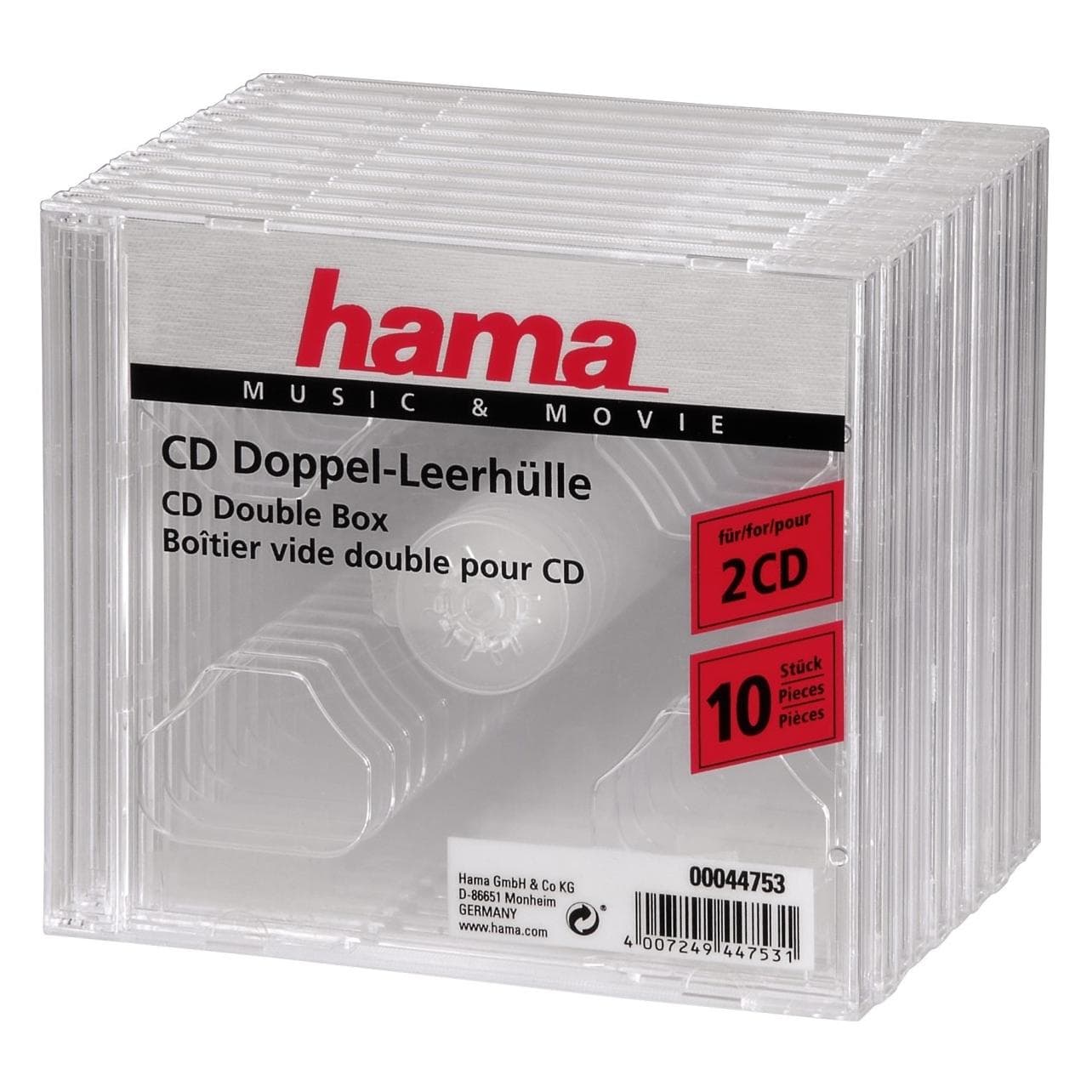 Hama Pochette CD double vide standard, 10 pièces, CD + DVD : accessoires