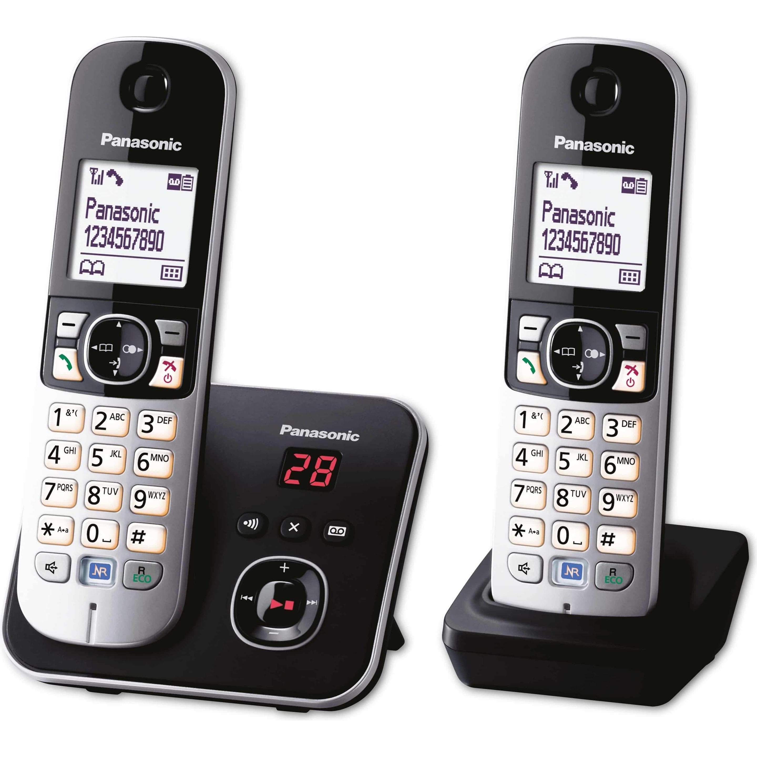 Panasonic KX-TG6822, Téléphone, Noir, Argent