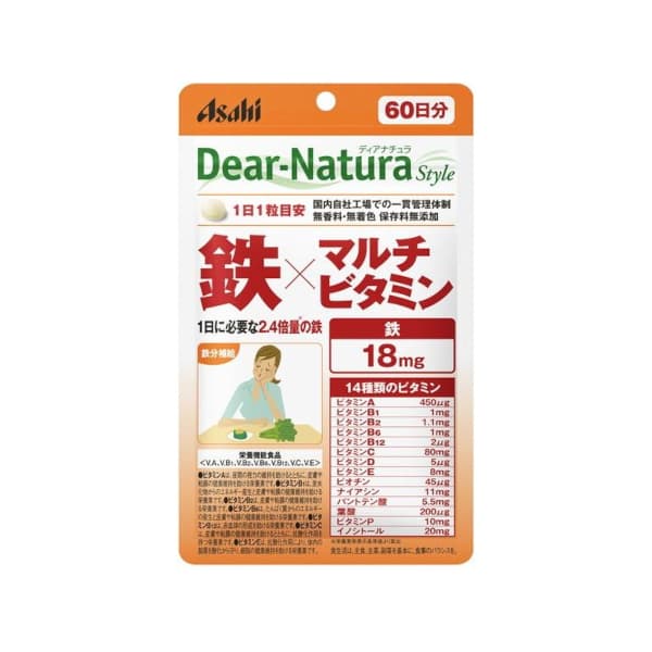 Asahi - Fer à repasser Dear-Natura Style x Multi-V, approvisionnement de 60 jours - 60 tablets