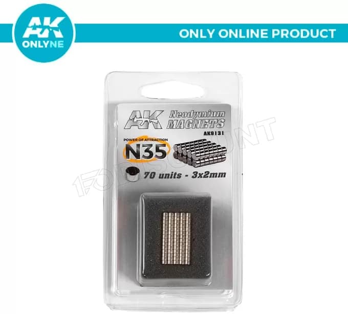 Ak Interactive - Aimants Neodyme 3x2mm N35 (70 Pièces) #DEFAULT